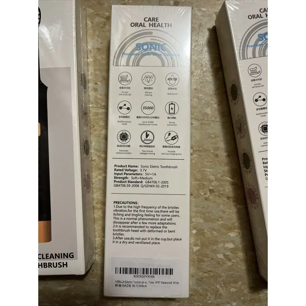 Sonic Cleaning Toothbrush - White Lot of 3